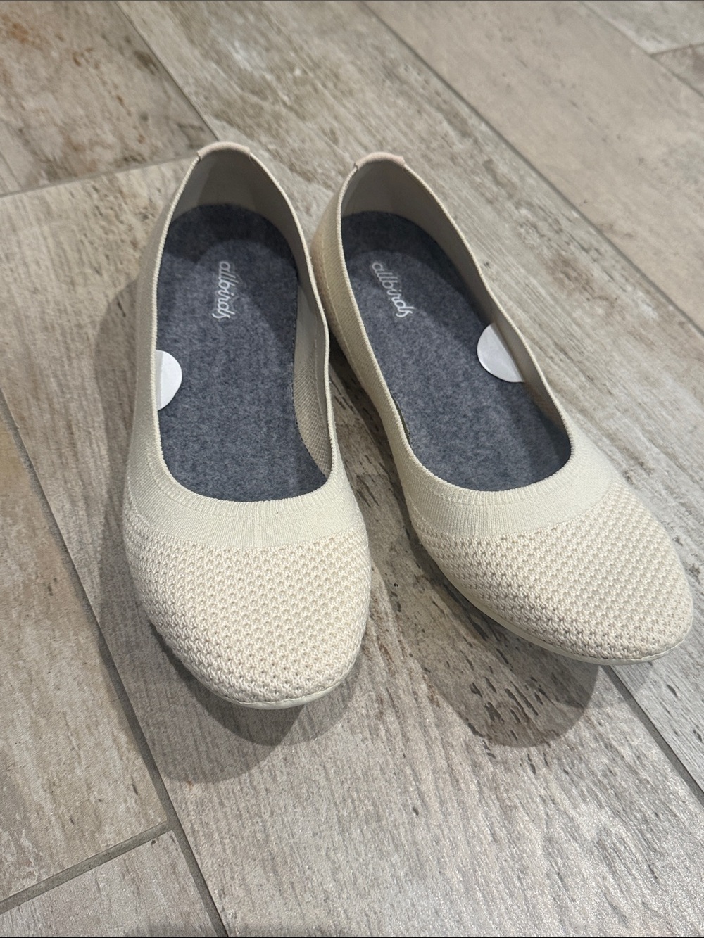 allbirds Women's Cream Knit Ballet Flats like new!